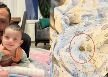 Uyuyan bebeğin yanına yorgun mermi düştü