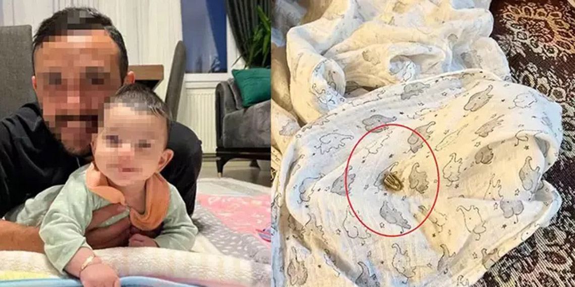 Uyuyan bebeğin yanına yorgun mermi düştü