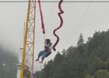Uzungöl’de ‘insan sapanı’ halatı koptu; Semanur havada asılı kaldı