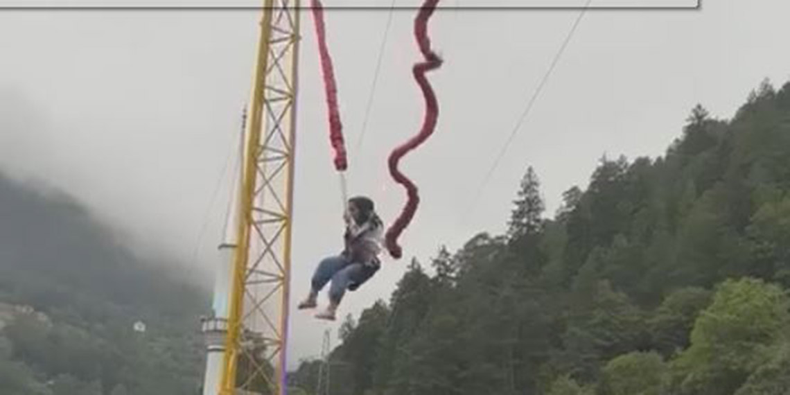 Uzungöl’de ‘insan sapanı’ halatı koptu; Semanur havada asılı kaldı