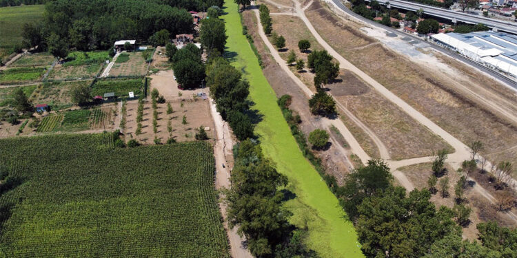 Tunca Nehri'nin yanındaki toprak yolda çatlaklar oluştu