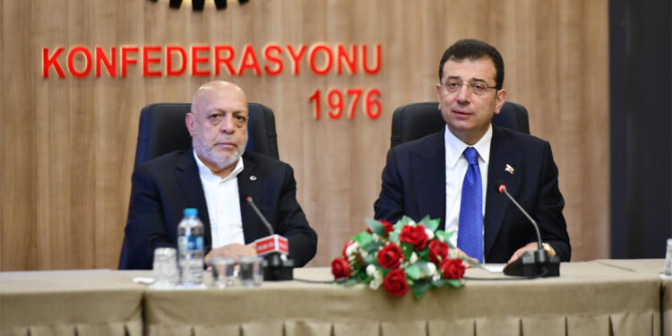 Ekrem İmamoğlu TÜRK-İŞ ile HAK-İŞ'i ziyaret etti
