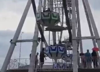 Trabzon'da lunaparkta korku dolu anlar