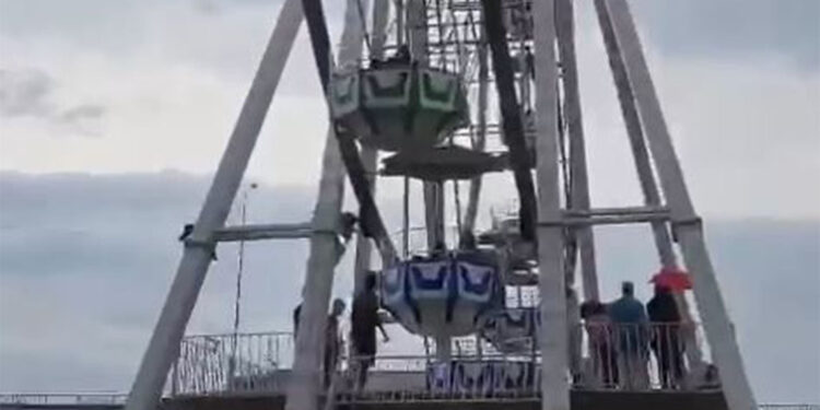 Trabzon'da lunaparkta korku dolu anlar