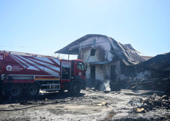 Antalya'da kağıt fabrikası yandı