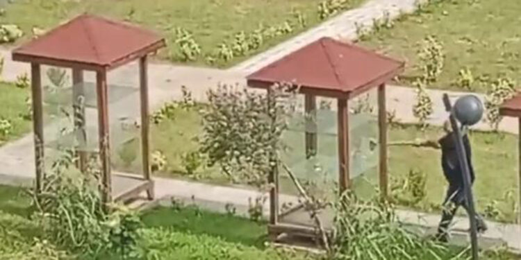 Bıçak Tanıtım Parkı'na 'balyozlu saldırı' kamerada