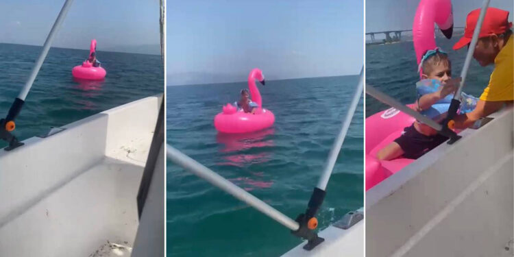 Deniz simidiyle 700 metre açığa sürüklenen çocuğu cankurtaranlar kurtardı