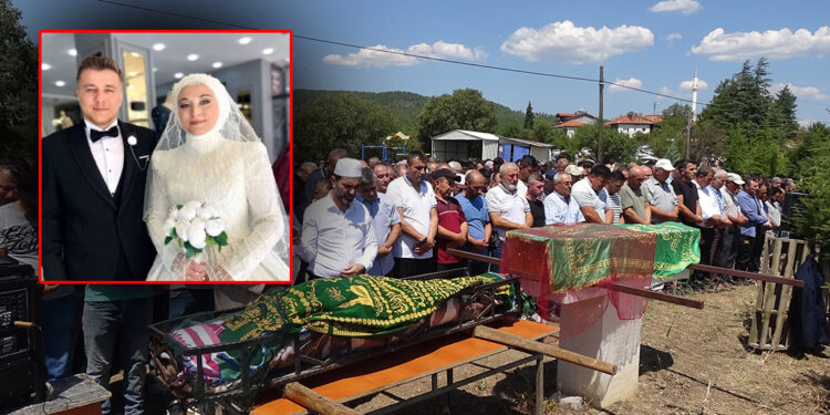 Düğün gecesi kazada ölen çift, yan yana toprağa verildi