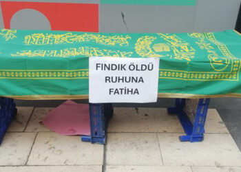 Tabuta 'Fındık öldü ruhuna Fatiha' yazıp canlı yayın yaptı