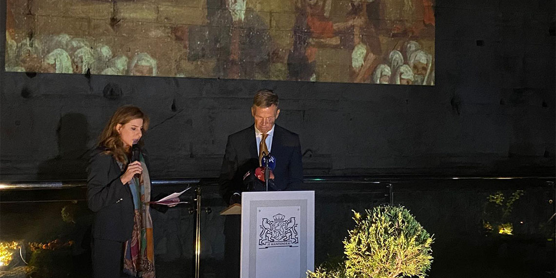 Ankara'nın bilinen en eski tablosu olan 'Ankara Manzarası', Altındağ ilçesinde bulunan Augustus Tapınağı'nın duvarına projeksiyonla yansıtıldı.