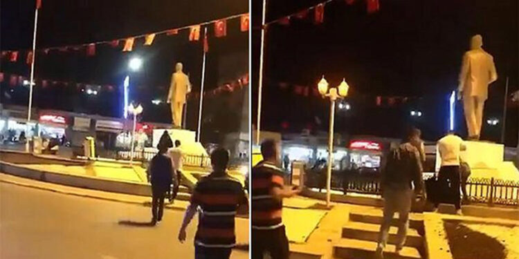 Kırklareli'de Atatürk heykeline taşlı saldırıda bulunan kadın gözaltına alındı