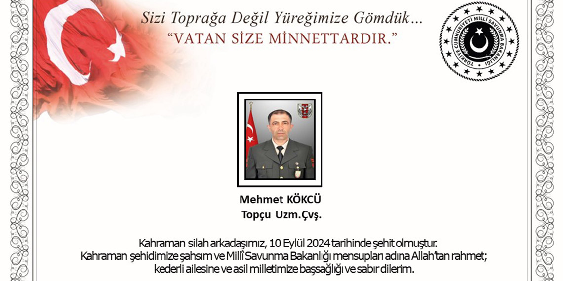 MSB: İzmir'de rahatsızlanan uzman çavuş şehit oldu