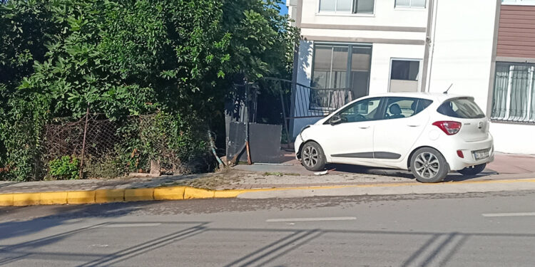 Otomobilin çarptığı demir kapı anneanne ve torunlarının üzerine devrildi 3 yaralı