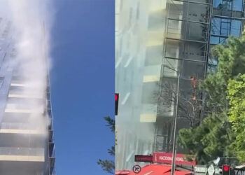 Sarıyer'de otel inşaatında yangın