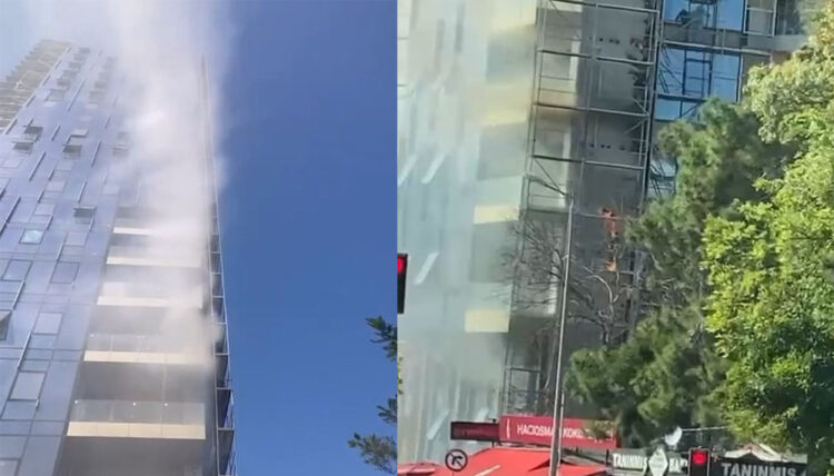 Sarıyer'de otel inşaatında yangın