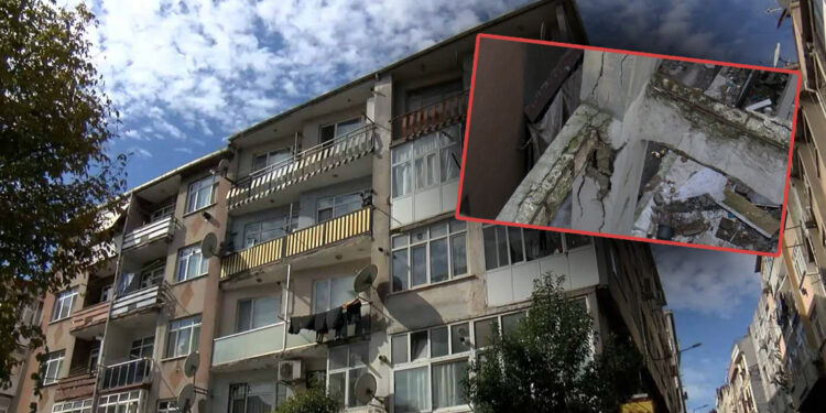 Bayrampaşa'da 60 yıllık 38 daireli binadan beton parçaları dökülüyor