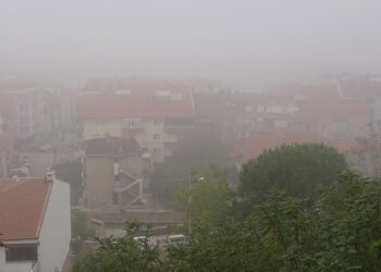 Edirne'de yoğun sis; binalar gözden kayboldu