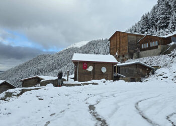 Rize'nin yüksek kesimlerinde kar yağışı