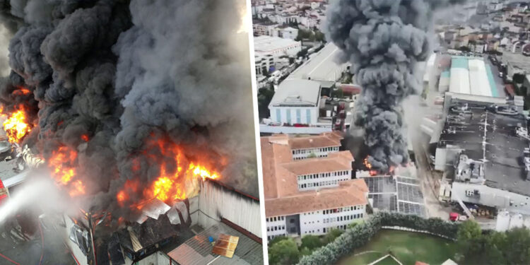 Sancaktepe'de soğuk hava deposunda yangın