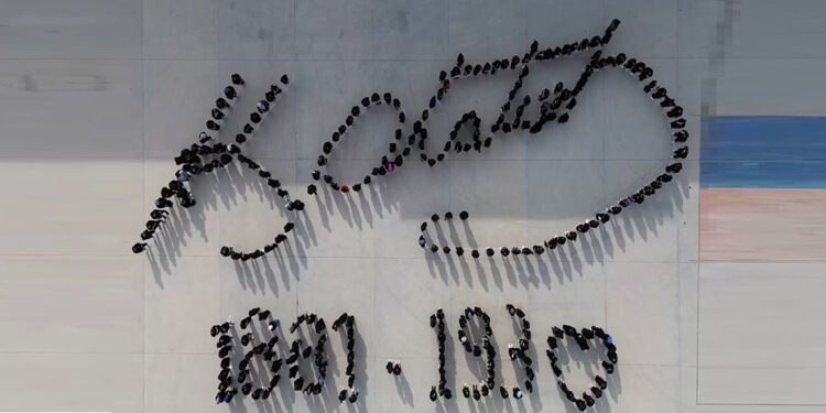 450 öğrenciyle 10 Kasım koreografisi