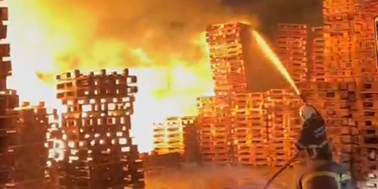 Adana'da palet imalathanesindeki yangın korkuttu