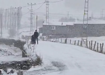 Ardahan'ın yüksek kesimlerinde kar yağışı ve tipi