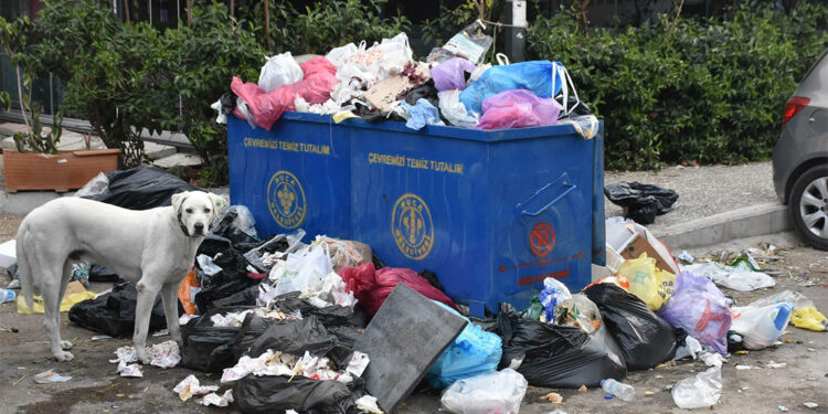 Buca'da grevin ikinci gününde sokaklarda çöp yığınları oluştu