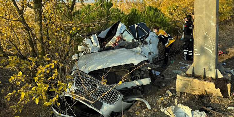 Cip yön levhasının direğine çarptı; 2 ölü, 3 yaralı