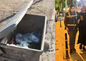 Çöp konteynerine bebeğini bırakan anne yakalandı