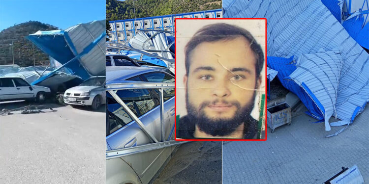 İşçilerin kaldığı prefabrik evlerin çatıları uçtu; 1 ölü