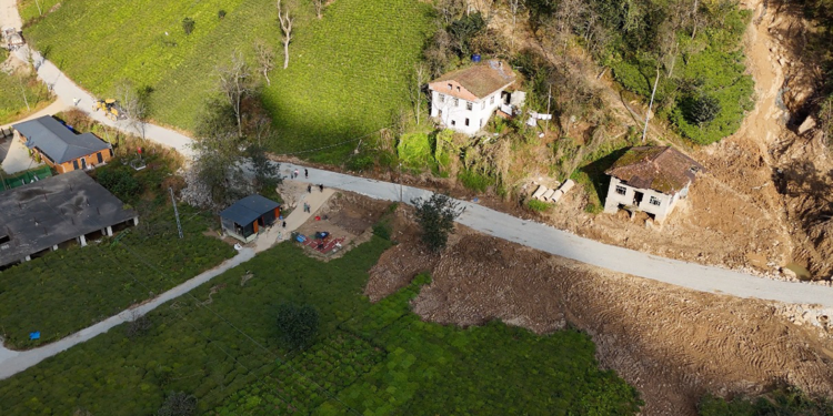 Rize'de heyelanın izleri silindi; bölge dronla görüntülendi