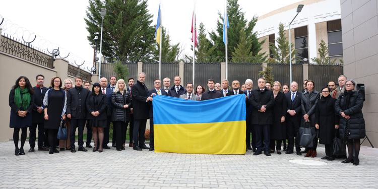 Ukrayna'nın Ankara Büyükelçiliği'nde, Rusya savaşında ölenler anıldı