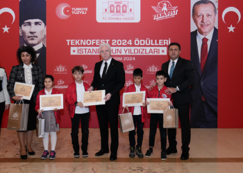 Vali Gül TEKNOFEST'te dereceye giren öğrencilere hediye verdi
