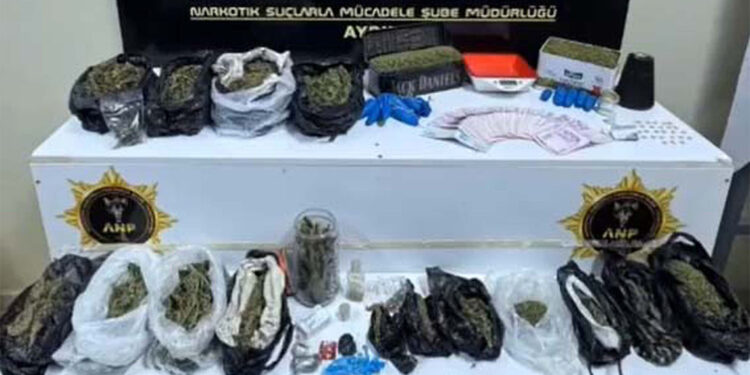 Aydın'da toprağa gömülü 2 kilo 449 gram esrar ele geçirildi