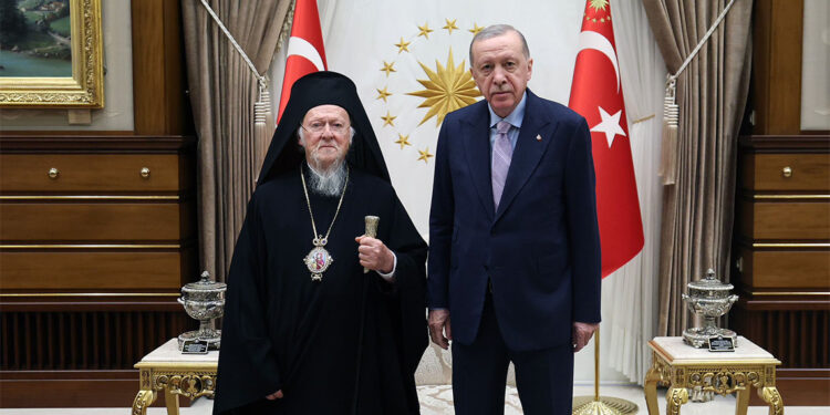 Cumhurbaşkanı Erdoğan, Fener Rum Patriği Bartholomeos'u kabul etti