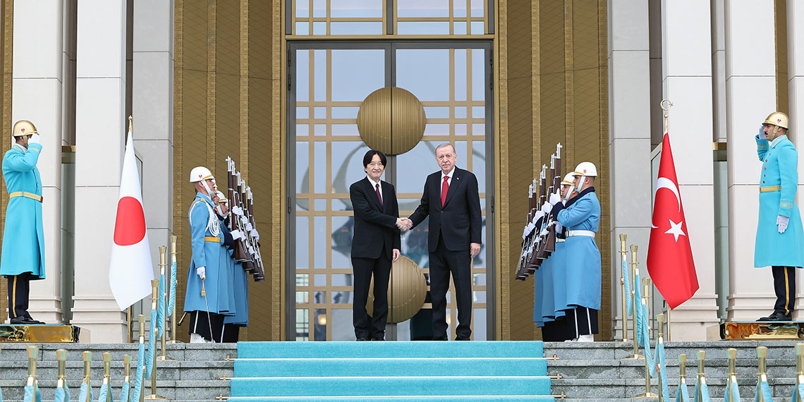 Cumhurbaşkanı Recep Tayyip Erdoğan Japonya Veliaht Prensi Akshino Fumihito'yu kabul etti.