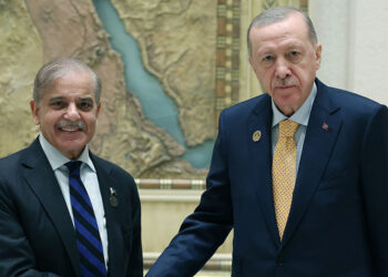 Erdoğan, Pakistan Başbakanı Şahbaz Şerif ile bir araya geldi