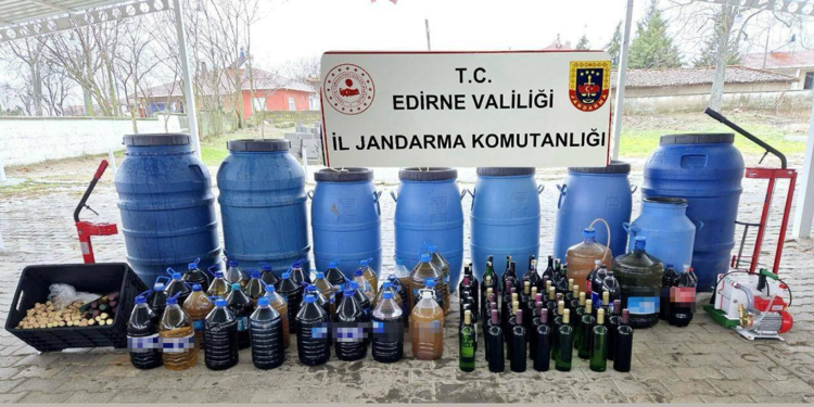 Edirne'de 1560 litre sahte şarap ele geçirildi