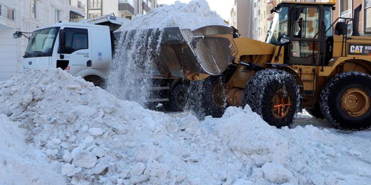 Erzurum'da günde 970 kamyon kar şehir dışına taşınıyor