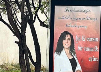 Eşinin doğum gününü otobüs duraklarına astırdığı afişlerle kutladı