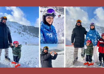 Fahriye Evcen-Burak Özçivit çifti, kayak tatilinde
