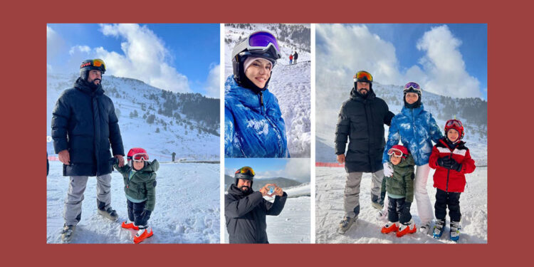 Fahriye Evcen-Burak Özçivit çifti, kayak tatilinde