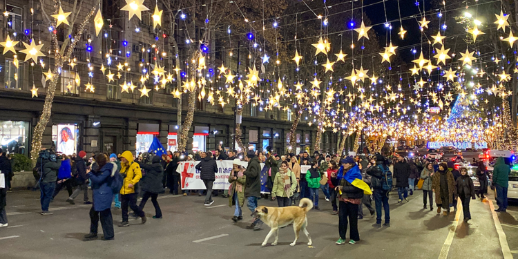 Gürcistan'da AB eylemleri sürüyor