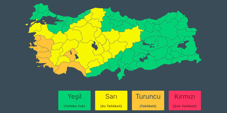 6 il için turuncu kodlu yağış uyarısı