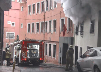 Beyoğlu'ndaki yangında dumandan etkilenen kedi kurtarıldı