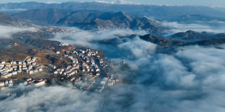 Sisin etkili olduğu Tunceli, dronla görüntülendi