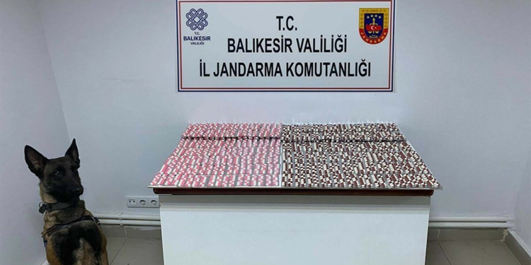 Balıkesir'de 7 bin 761 adet sentetik ecza hap ele geçirildi