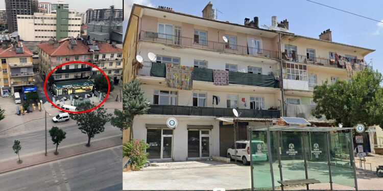 Konya'da 4 katlı bina çökmeden önce fayanslar düşmeye başlamış