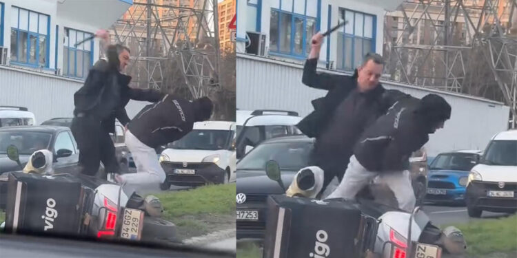 Motosikletli kuryeyi copla darbetti