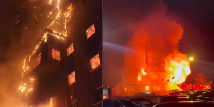 Kartalkaya'da oteldeki yangının ilk anları kamerada